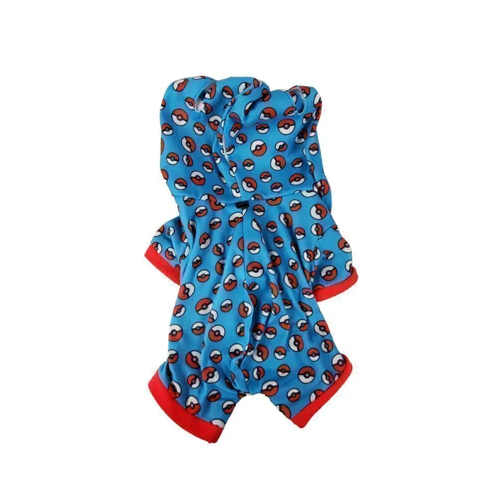 Build A Bear Pokemon Eevee Pokeball Hooded Sleeper Outfit Blue Pajamas Clothes